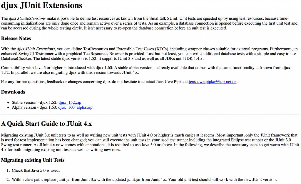 djux JUnitExtensions - Software Testing Tools Guide