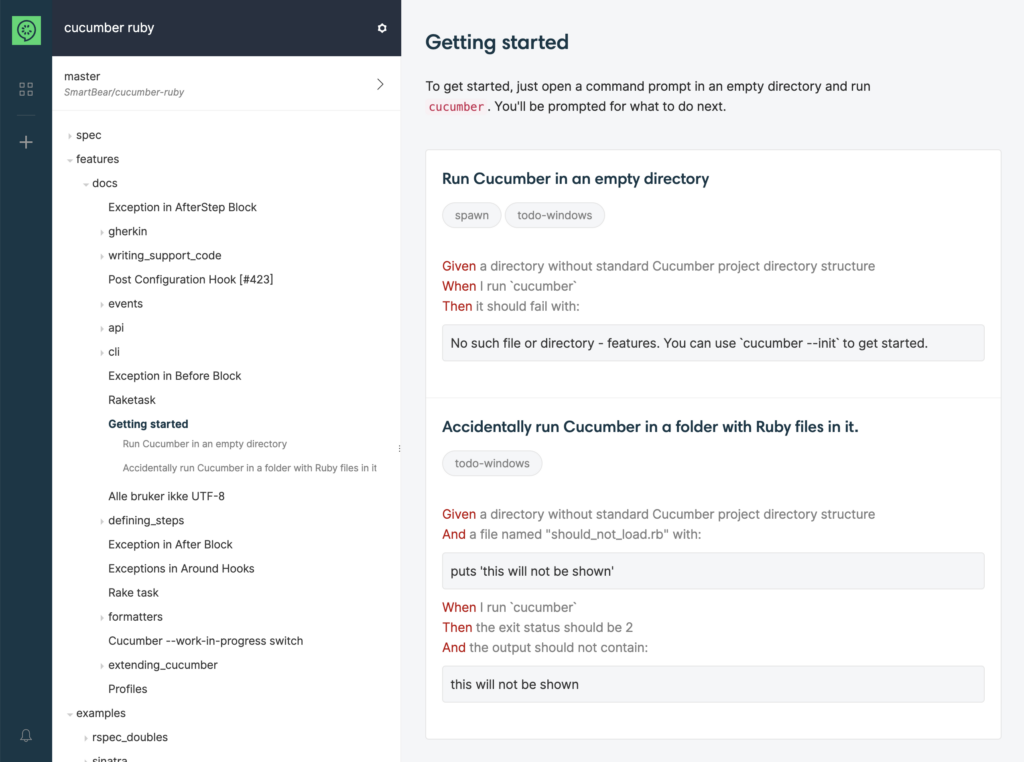 CucumberStudio living documentation
