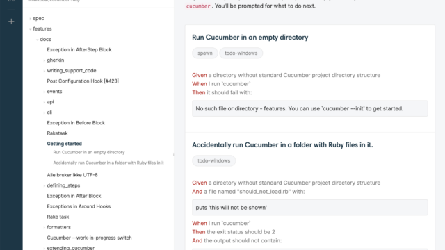 CucumberStudio living documentation