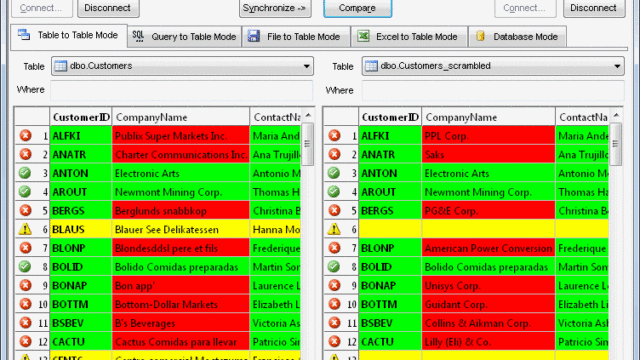 DTM Data Comparer: main window