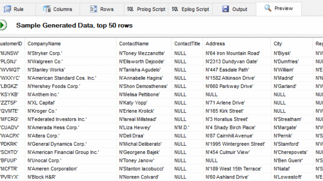 DTM Data Generator: Preview window