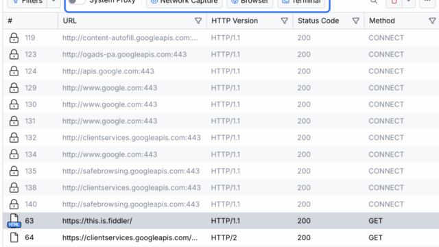 Fiddler Everywhere traffic capture