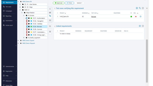 Interface-link-requirements-test-cases-features-Squash-TM
