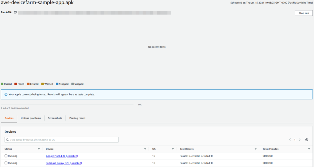 AWS Device Farm