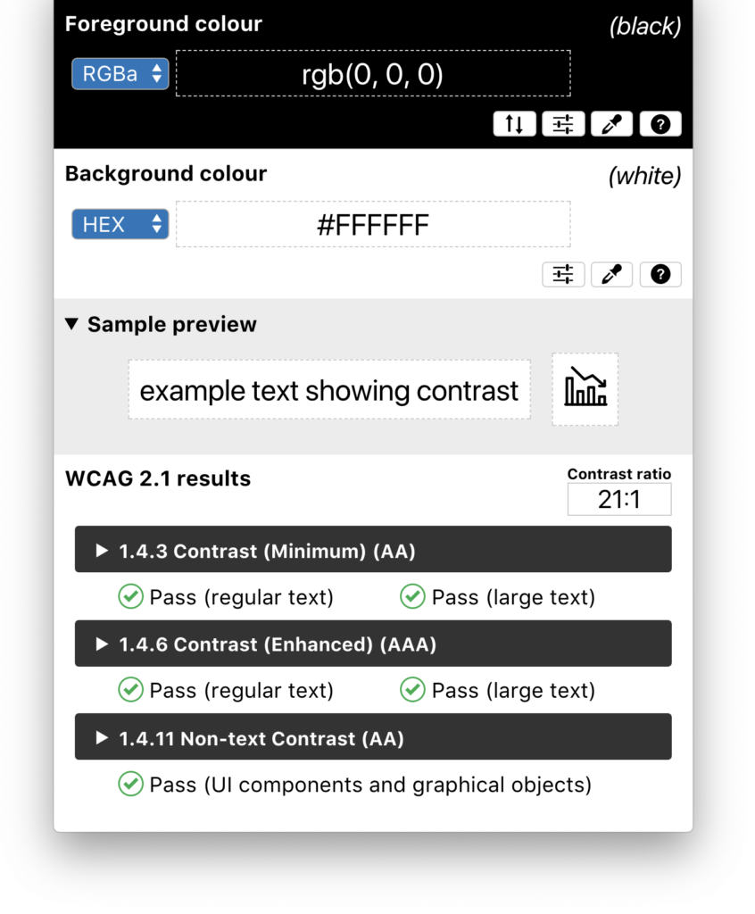 Colour Contrast Analyser
