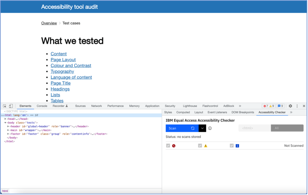 IBM Equal Access Accessibility Checker