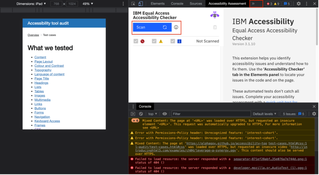 IBM Equal Access Accessibility Checker