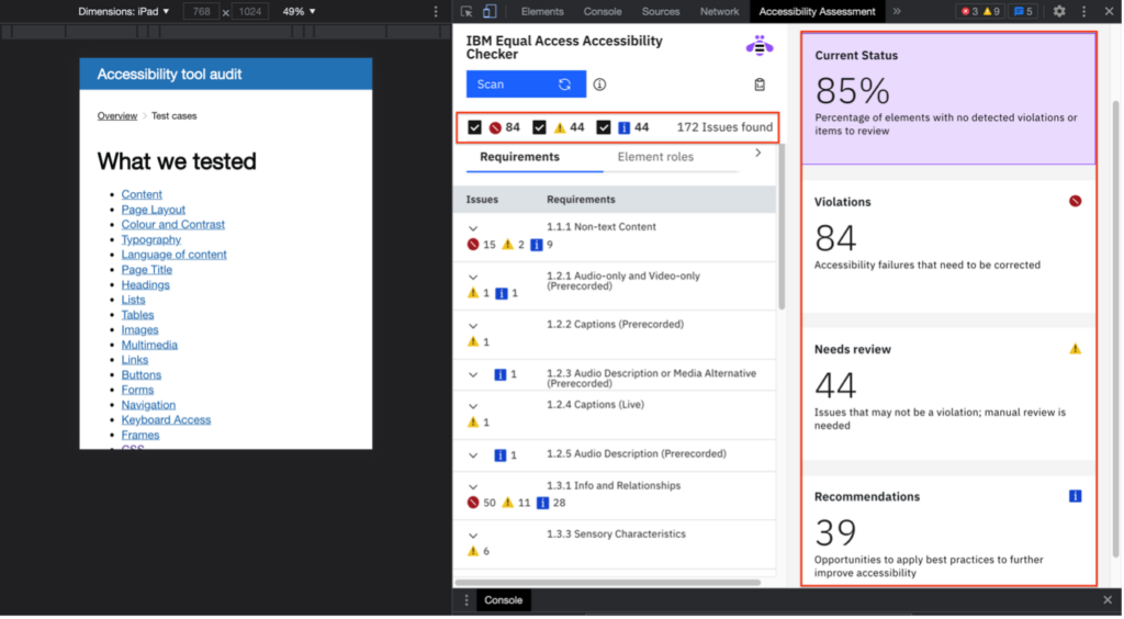 IBM Equal Access Accessibility Checker