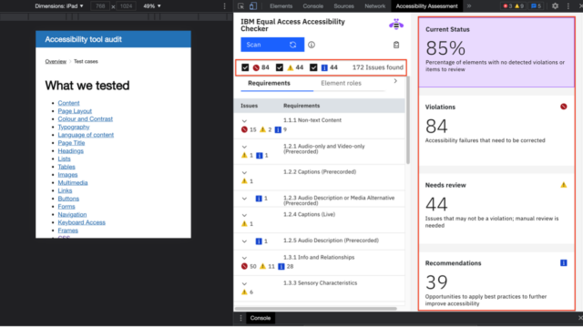 IBM Equal Access Accessibility Checker