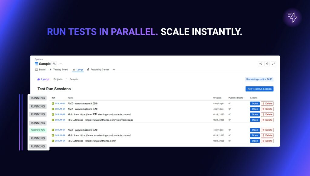 Lynqa for xray 03 monitor test sessions